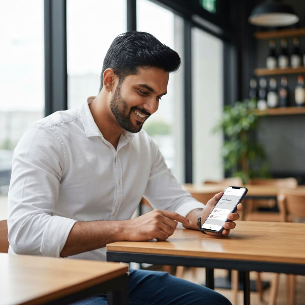 Customer browsing rentals online