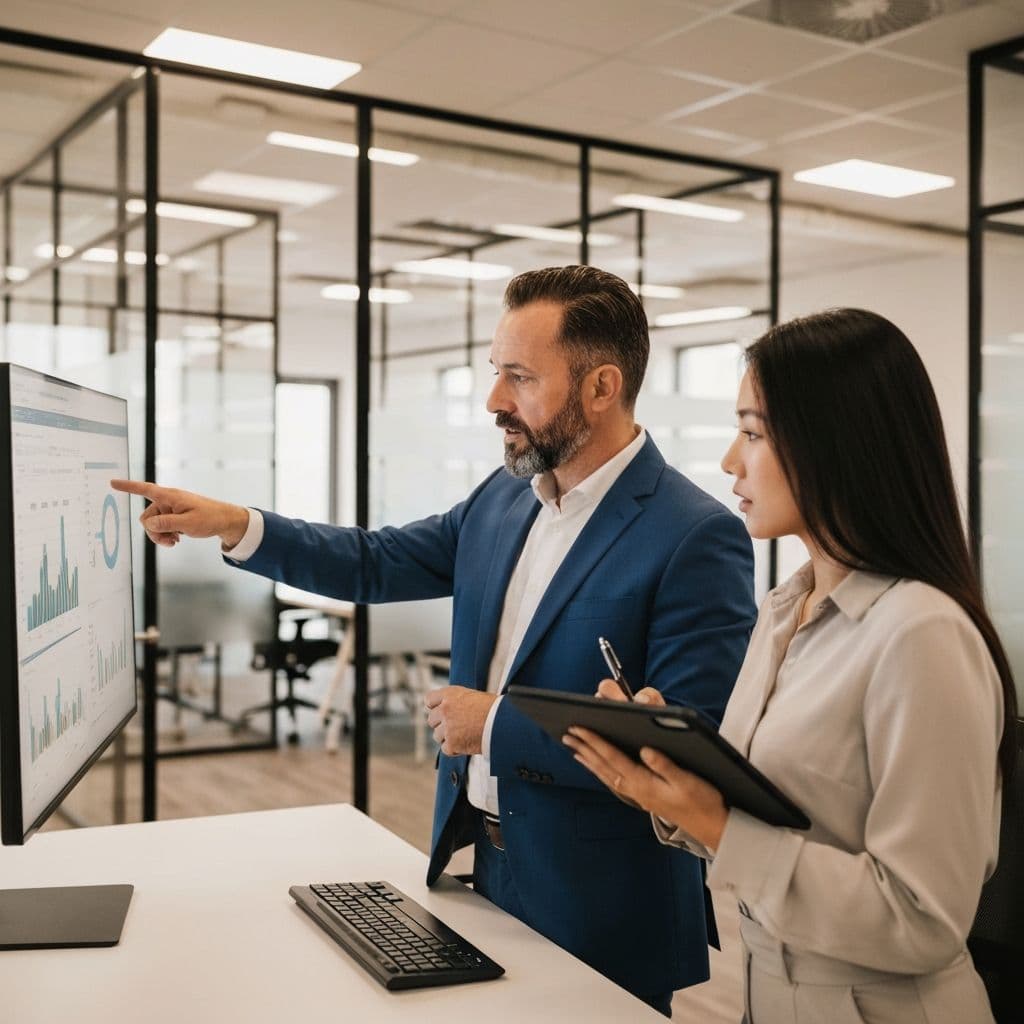 Executive leading a commercial strategy review session